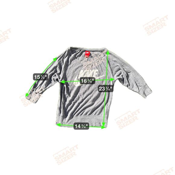 Nike Sweater Womens XS Gray Swoosh Logo Crewneck Pullover Organic Cotton Blend - Picture 5 of 7